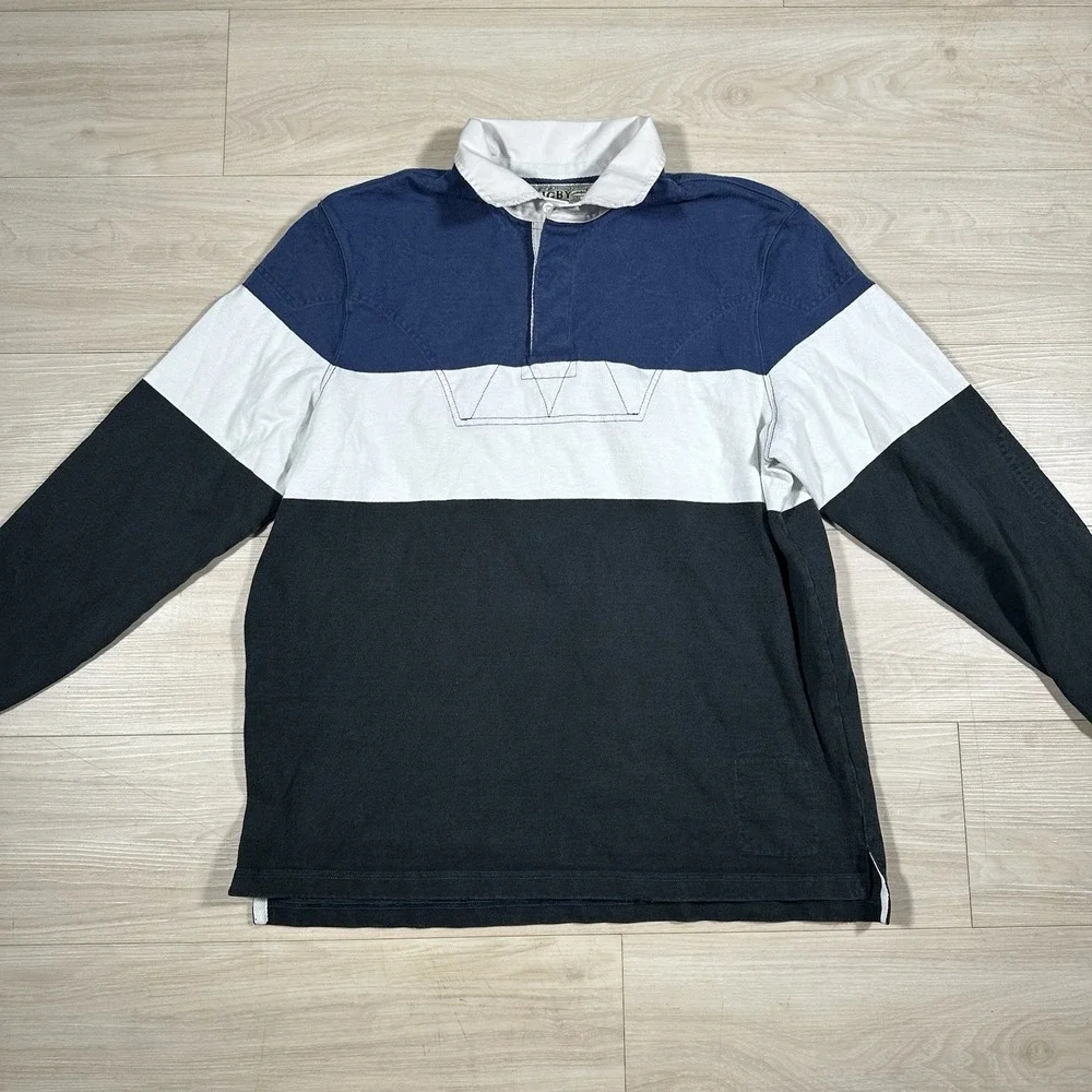 Vintage RALPH LAUREN RL RUGBY #7 Navy Green‎ Striped Men's Size XL Padding Rare